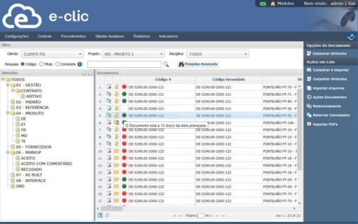 Software de gestão de documentos E-CLIC: Controle de prazo dos documentos